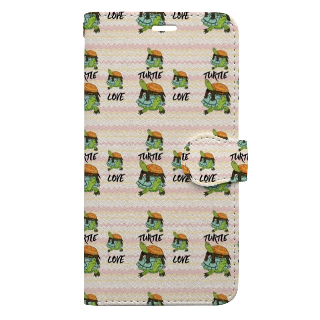 316(MIHIRO)のスペインイシガメとクサガメちゃん　turtleらぶ Book-Style Smartphone Case