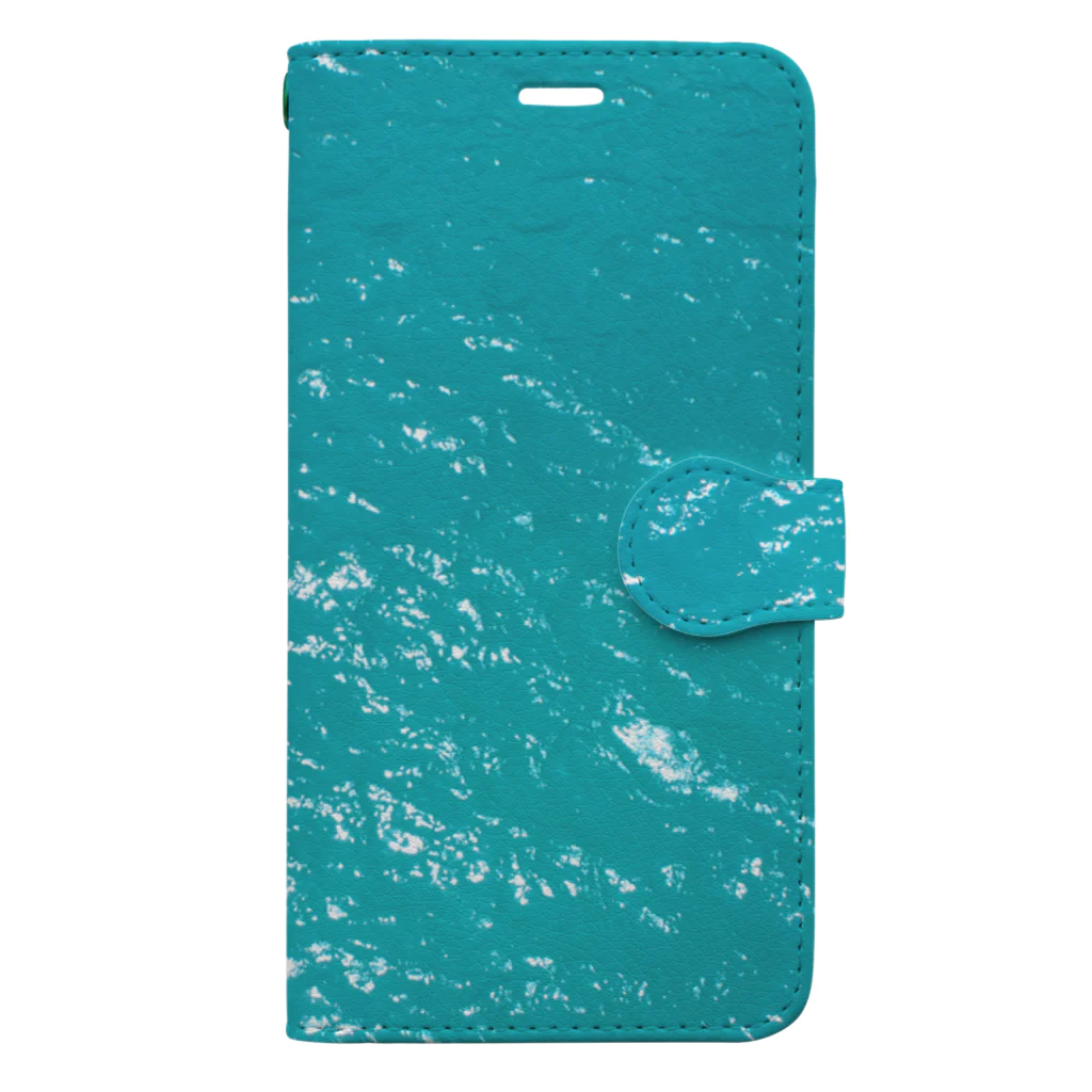 YASAKASAKUのターコイズブルーの海のスマホケース🐟 Book-Style Smartphone Case