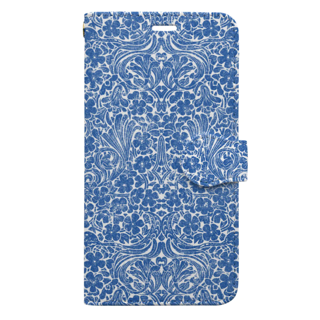 イジャクノ絨毯 ｜ IJAKUCARPETのカタバミの園（ブルー） 手帳型スマホケース