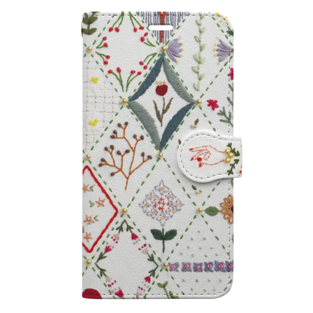 🪡patterie pattern shop🪡の手帳型iPhoneケース - 祈りの庭 Book-Style Smartphone Case