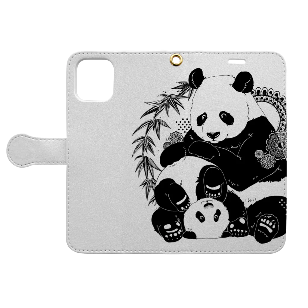 Happy HappyのPANDA Book-Style Smartphone Case:Opened (outside)