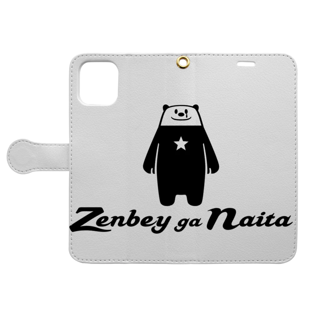 福田武比呂のZenbey ga Naita(全米が泣いた） 手帳型スマホケースを開いた場合(外側)