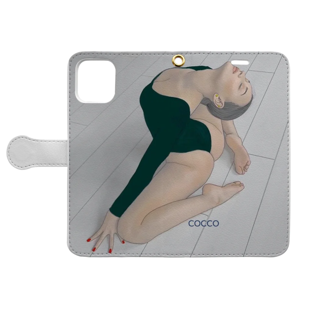 こっこさんのお店のYoga girl〜静かな朝〜 Book-Style Smartphone Case:Opened (outside)