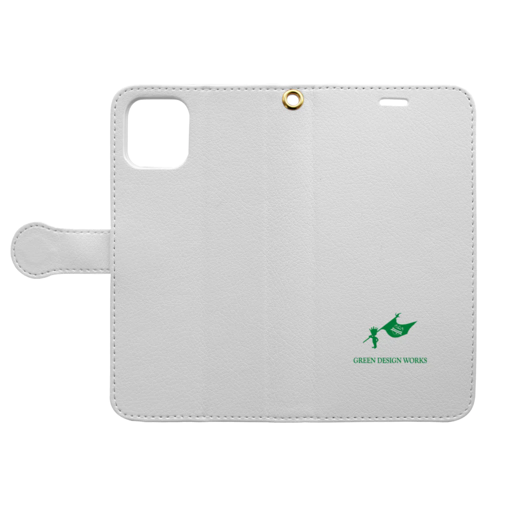 GREEN DESIGN WORKS　グリーンデザインワークスのGDW iPhoneケース（手帳型） ホワイト Book-Style Smartphone Case:Opened (outside)