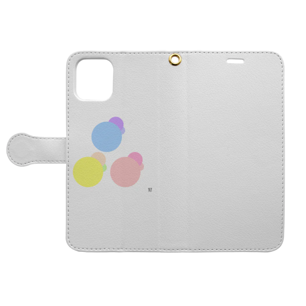 I&IのPastel color dots 3 Book-Style Smartphone Case:Opened (outside)