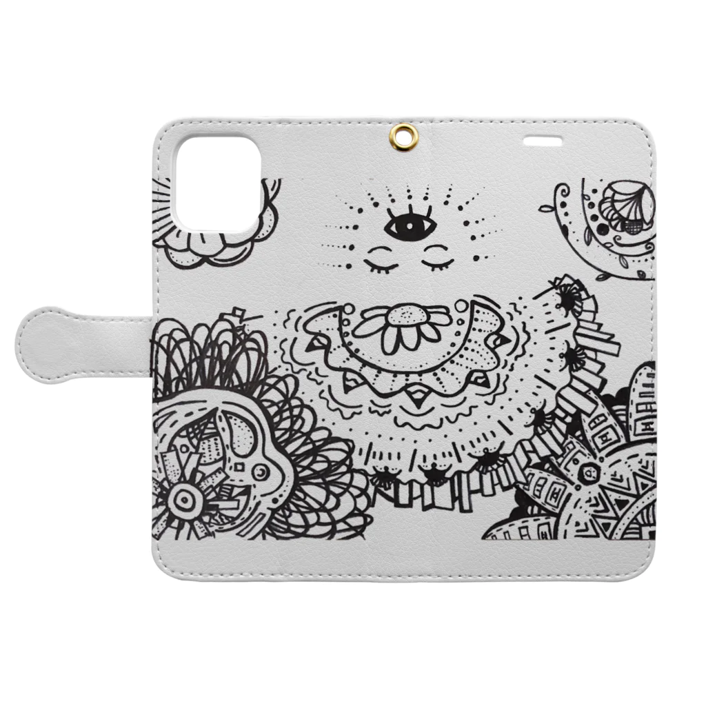 maru houseの祈りの女神 Book-Style Smartphone Case:Opened (outside)