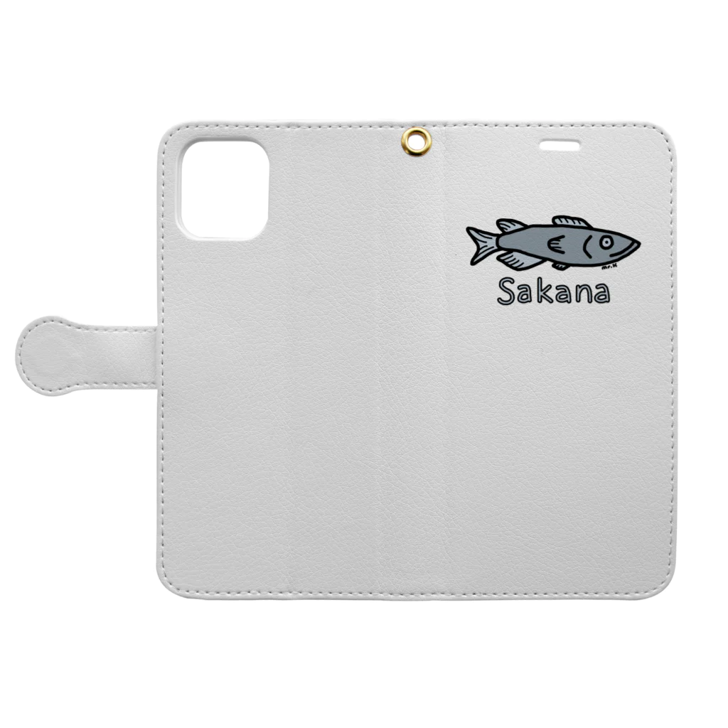 MrKShirtsのSakana (魚) 色デザイン Book-Style Smartphone Case:Opened (outside)