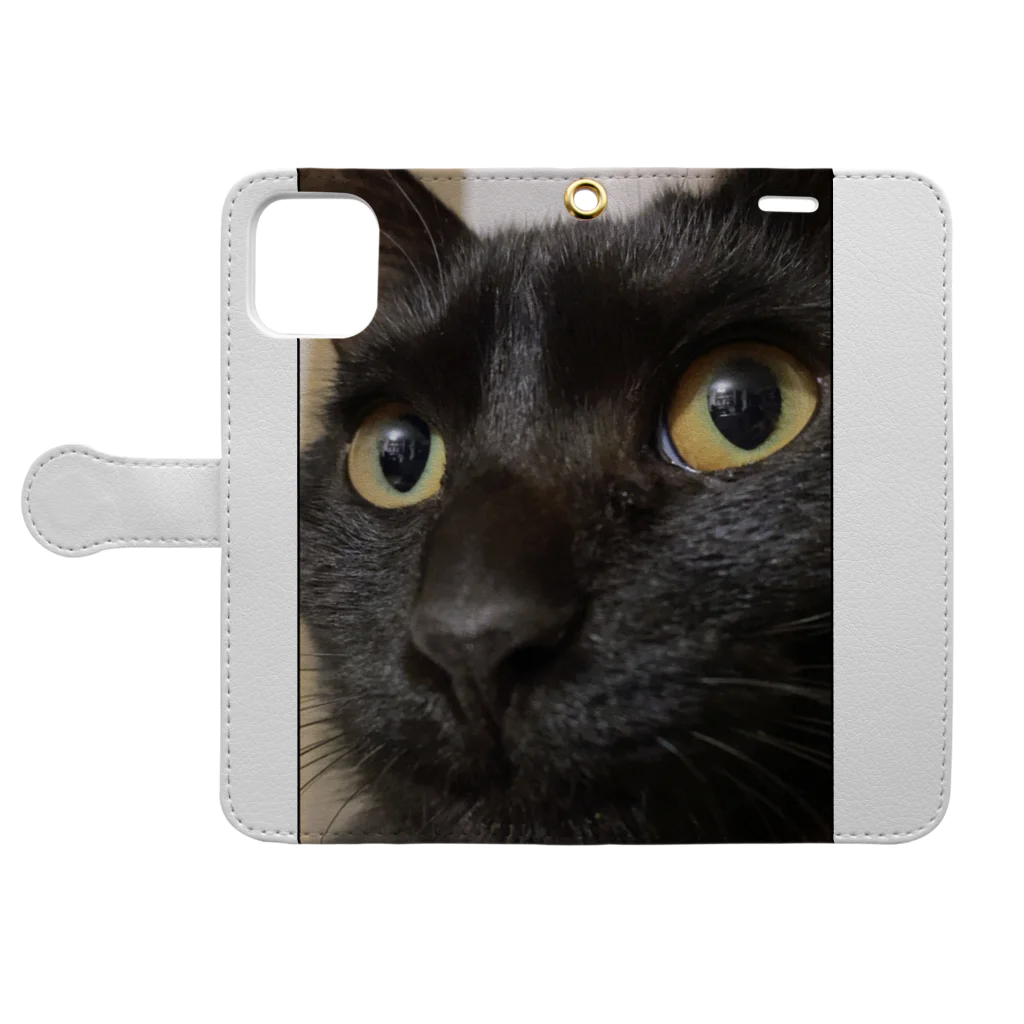 サンサウンドの黒猫天ちゃん Book-Style Smartphone Case:Opened (outside)