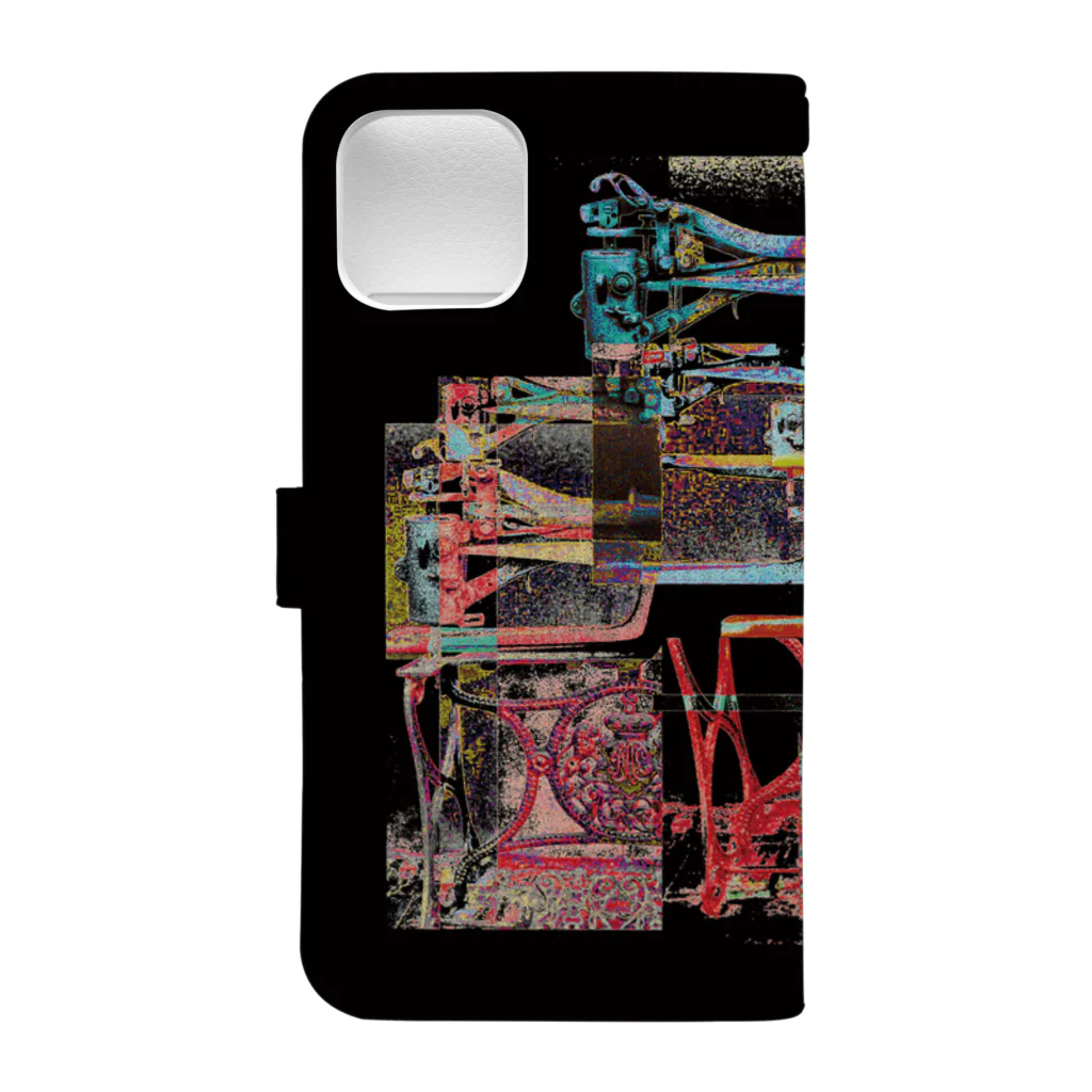 Kazumichi Otsubo's Souvenir departmentの再構成～棄てられたミシン２ マルチカラー Book-Style Smartphone Case :back