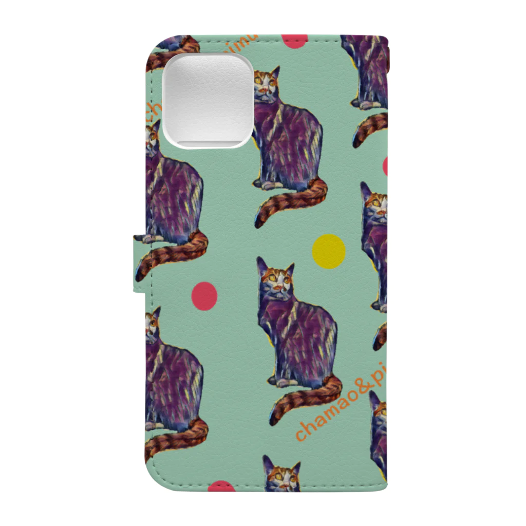 chamao&pimushiの【ねこ】ねこ好きさんへ Book-Style Smartphone Case :back