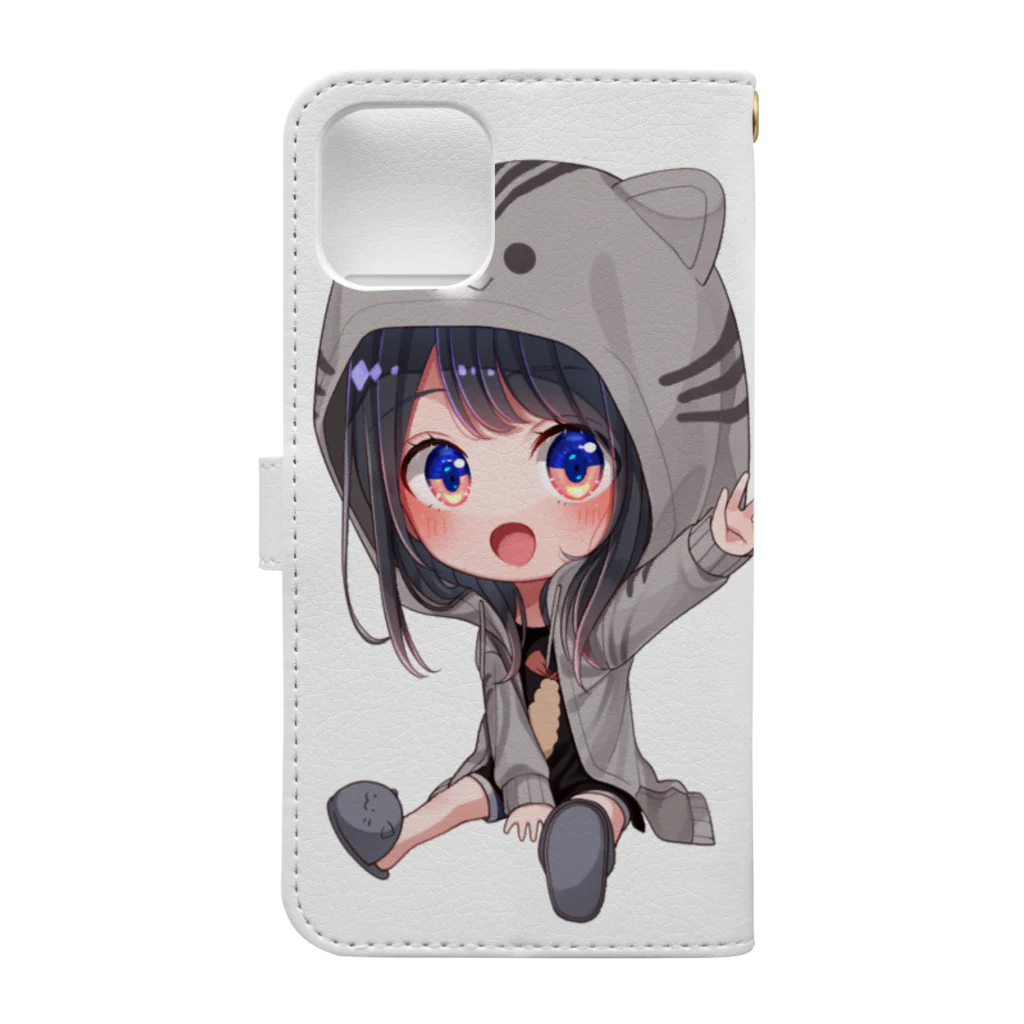 ねむねむのねむねむ しま猫ver Book-Style Smartphone Case :back