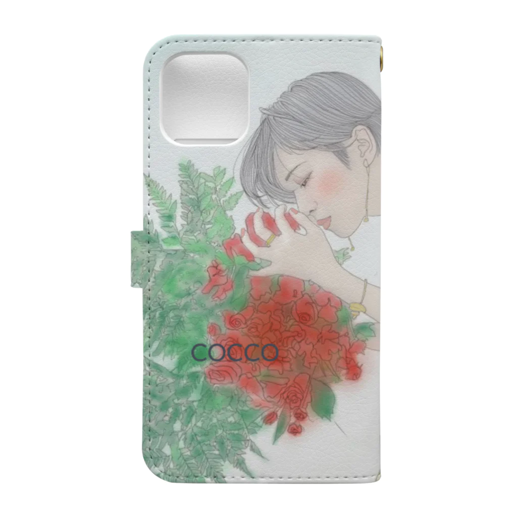 こっこさんのお店のダンサーシリーズ　1 「花の香り」 Book-Style Smartphone Case :back