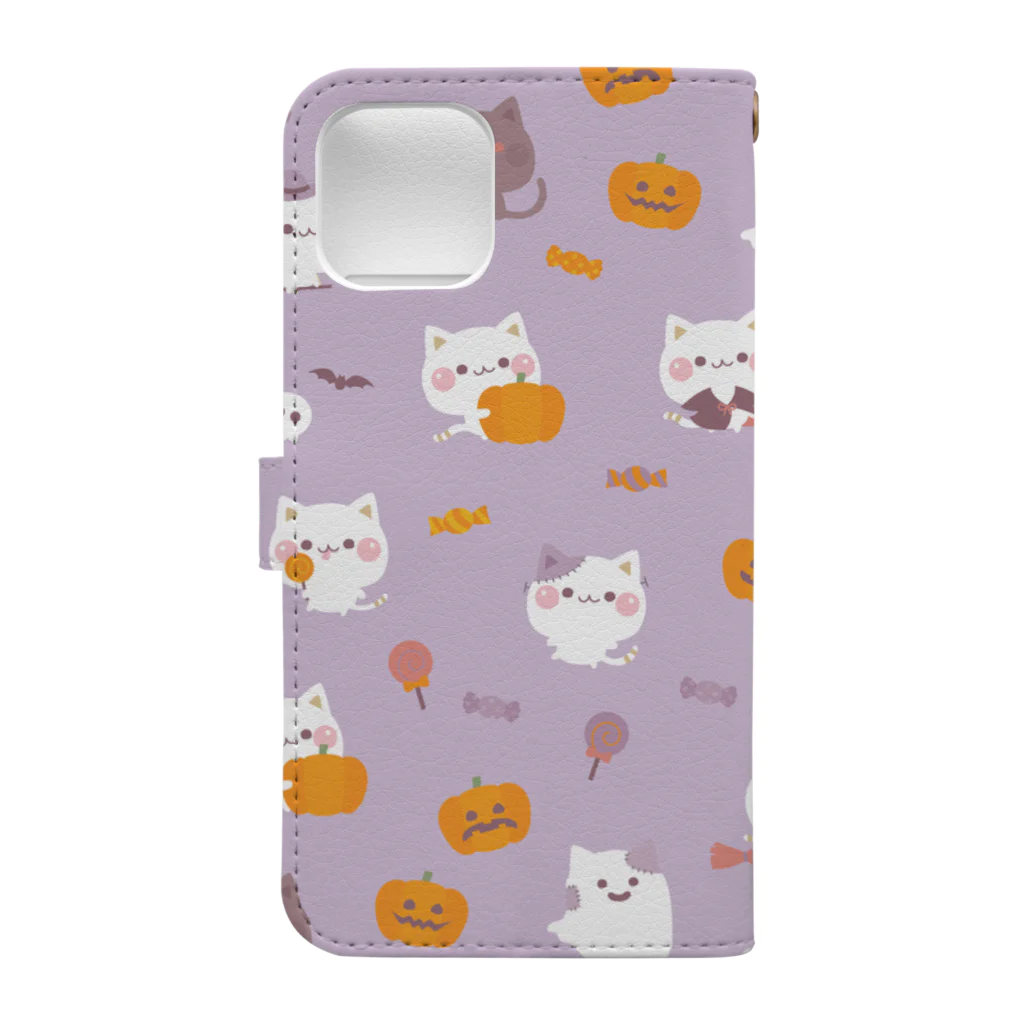 DECORの気づかいのできるネコ　ハロウィンver. 手帳型スマホケースの裏面