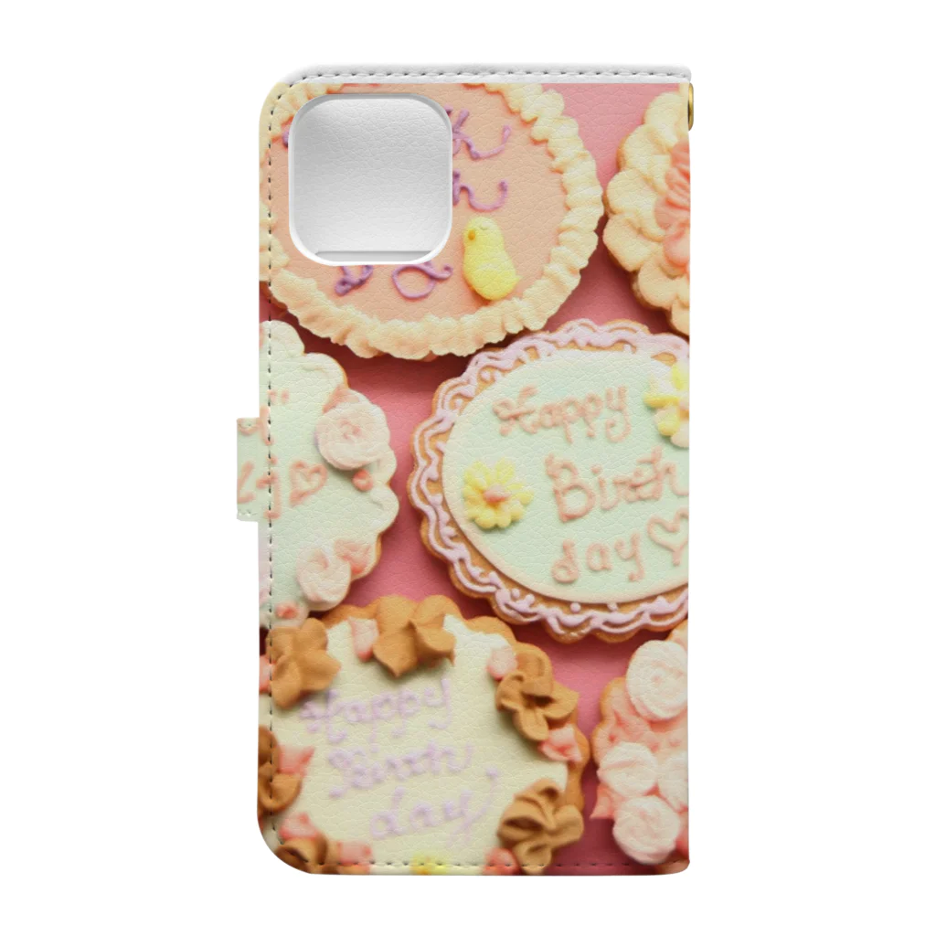 aki🧜‍♀️kia /aki narisawaのmany birthday cookies Book-Style Smartphone Case :back