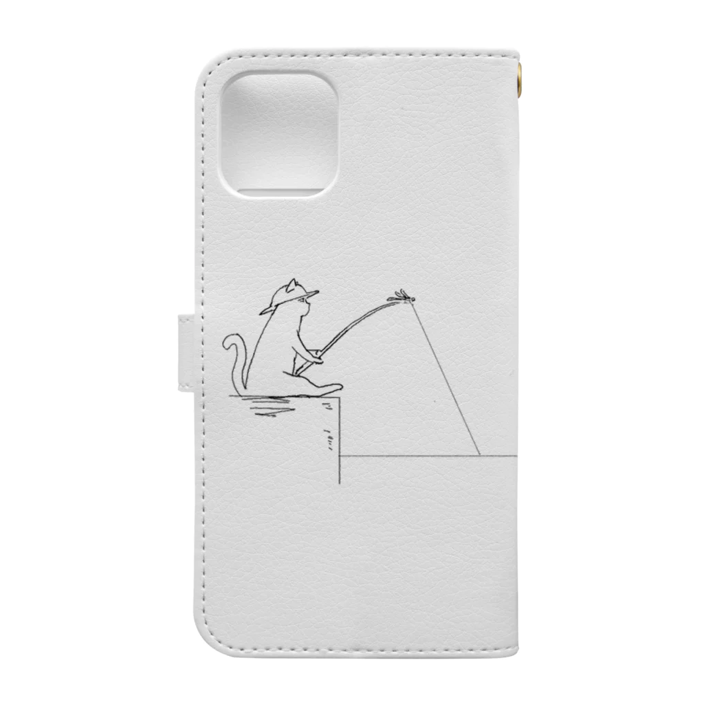 田の字の釣り猫日和 Book-Style Smartphone Case :back