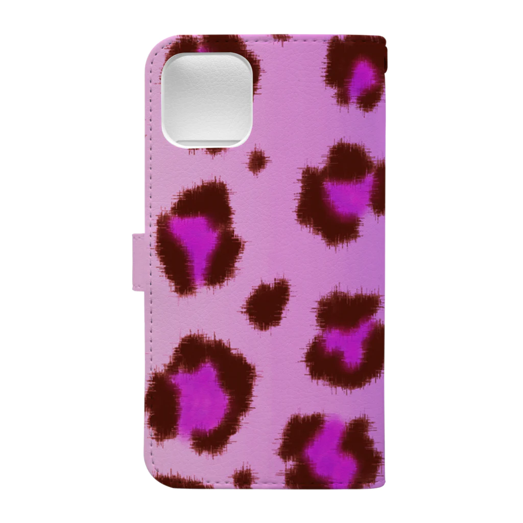 ЯMMRのPink leopard 手帳型スマホケースの裏面