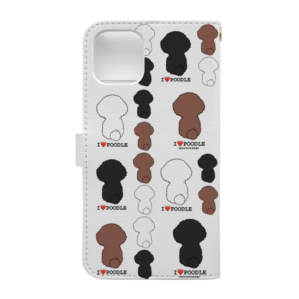 ビション好きなおうちあそびのI❤️POODLE 右寄せ Book-Style Smartphone Case :back