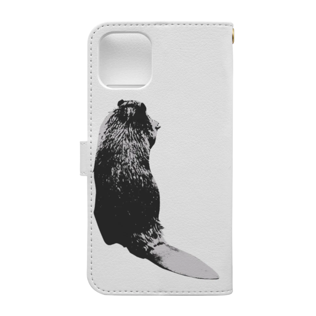 0isall_zoologicalのいつも心にビーバーさんを Book-Style Smartphone Case :back