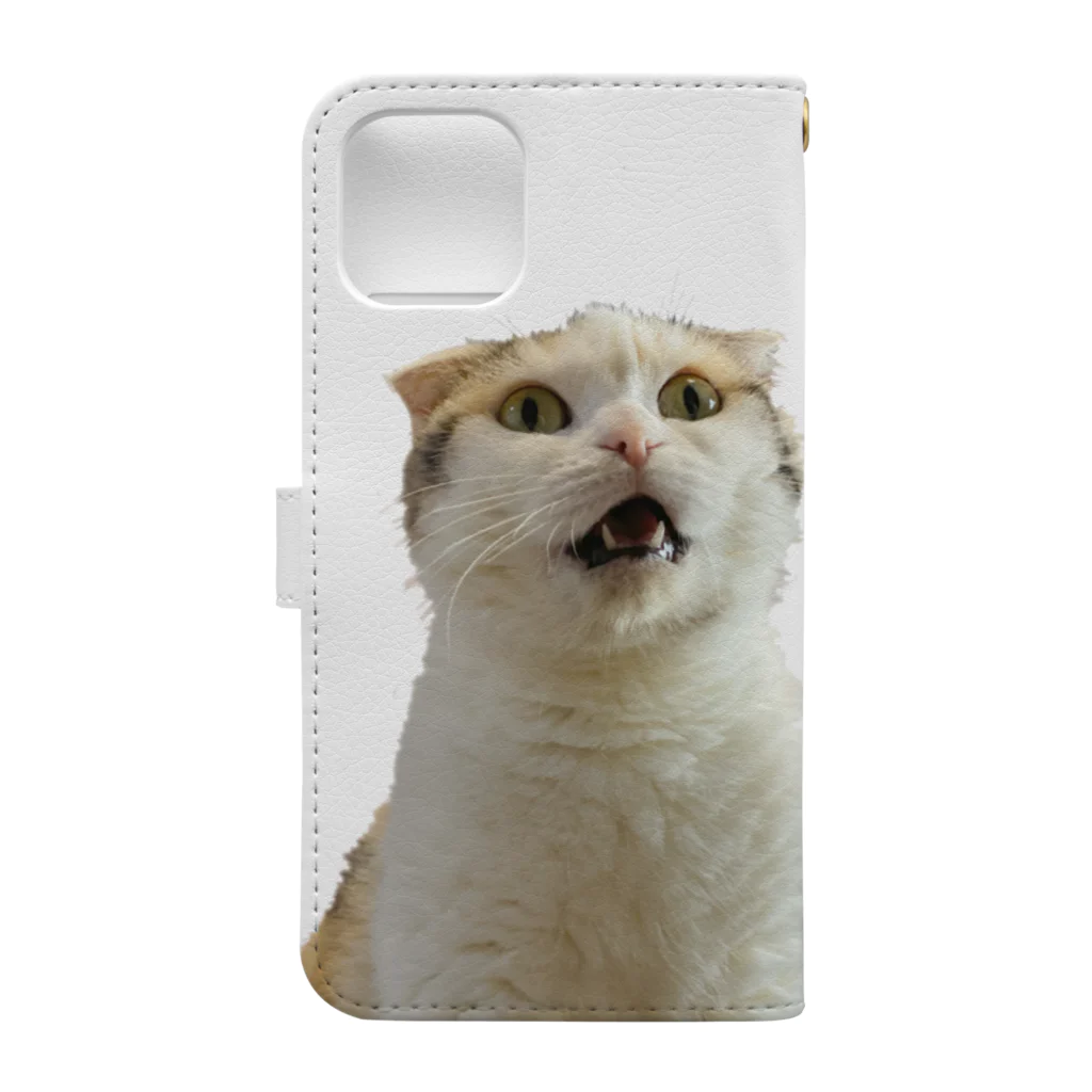 おはぎ堂の驚きを隠せない猫 Book-Style Smartphone Case :back