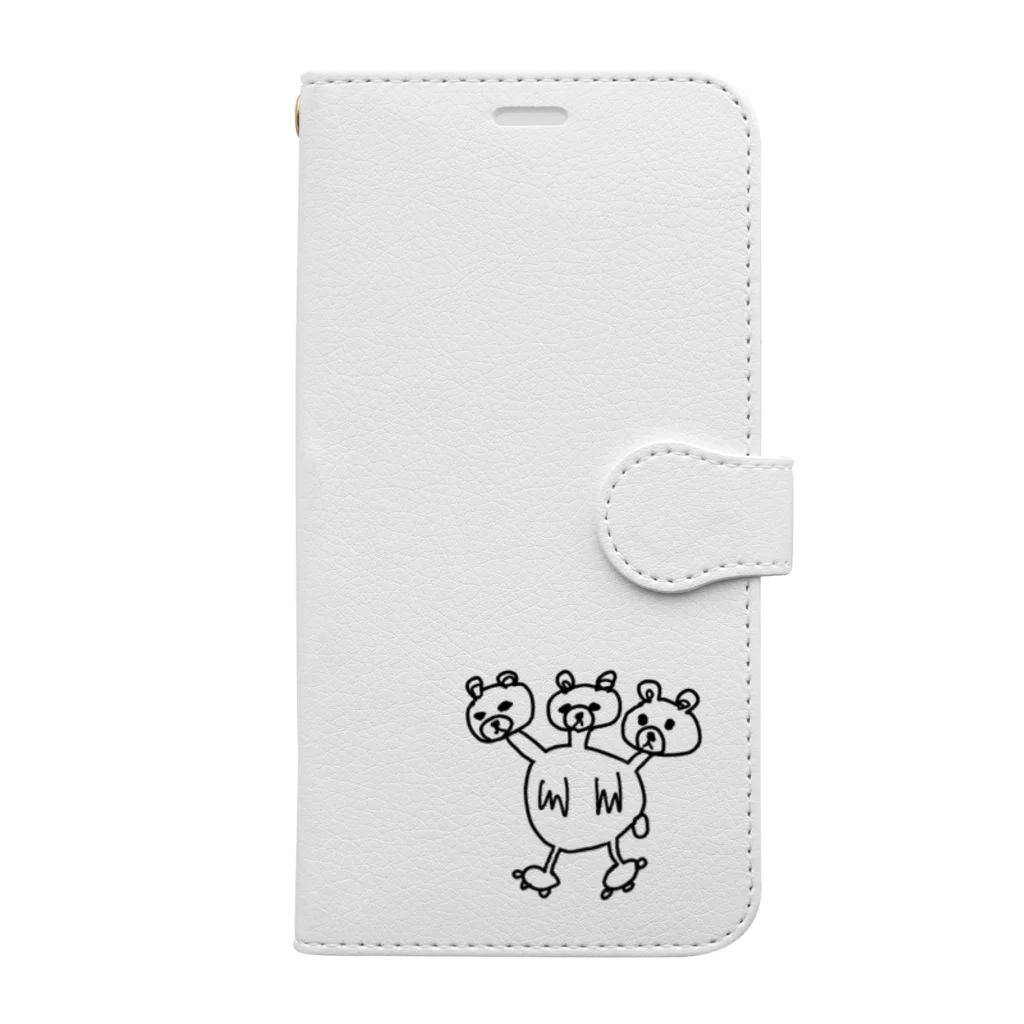 zigoku no animalの地獄のクマ Book-Style Smartphone Case