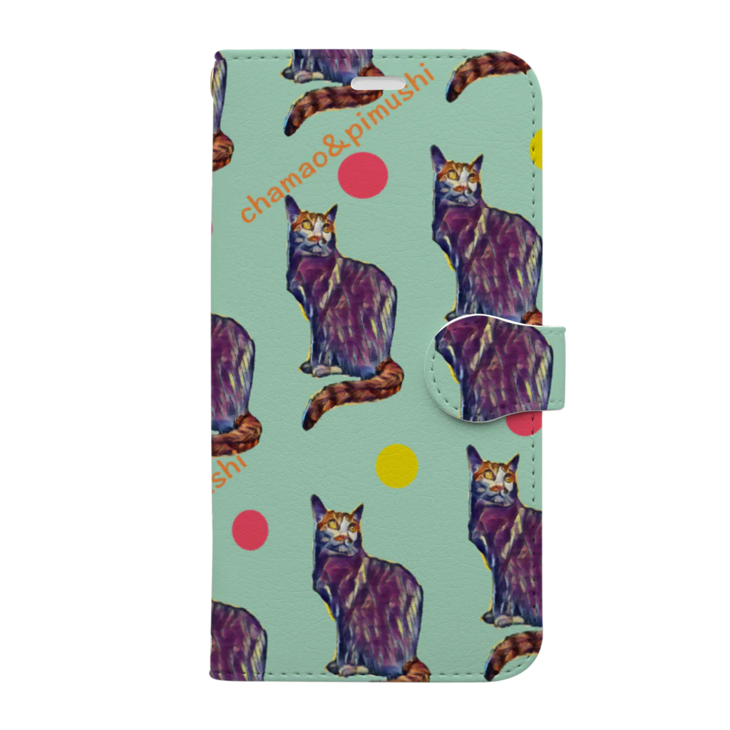 chamao&pimushiの【ねこ】ねこ好きさんへ Book-Style Smartphone Case