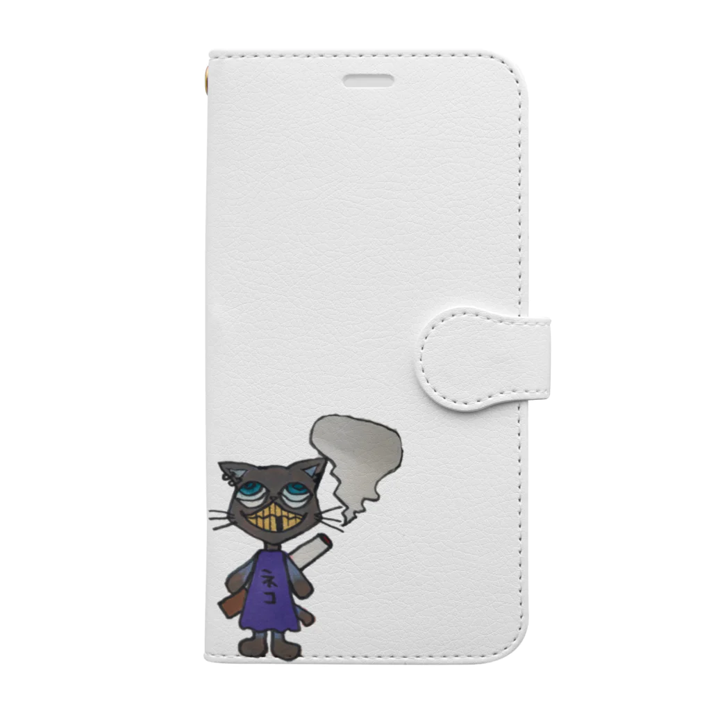 魔法使い悟りのヘビースモーカーキャット Book-Style Smartphone Case