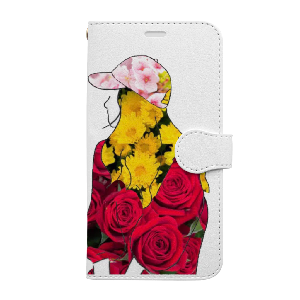 Ksukeのガール×写真×花 Book-Style Smartphone Case