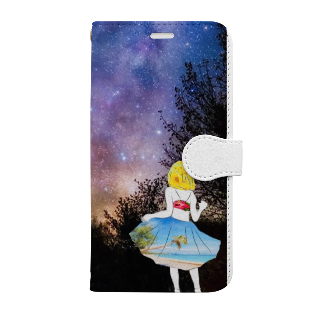 Ksukeのガール×写真×夜空 Book-Style Smartphone Case