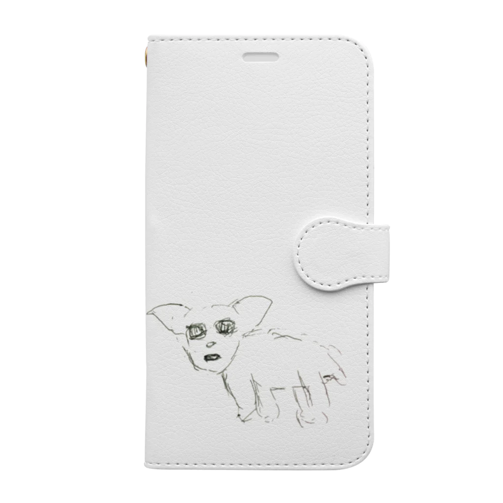 unko unkoのエサ待ちの犬 Book-Style Smartphone Case