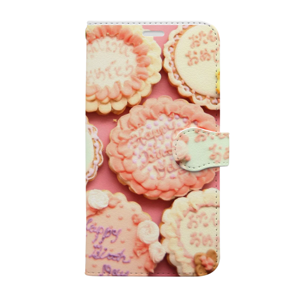 aki🧜‍♀️kia /aki narisawaのmany birthday cookies Book-Style Smartphone Case