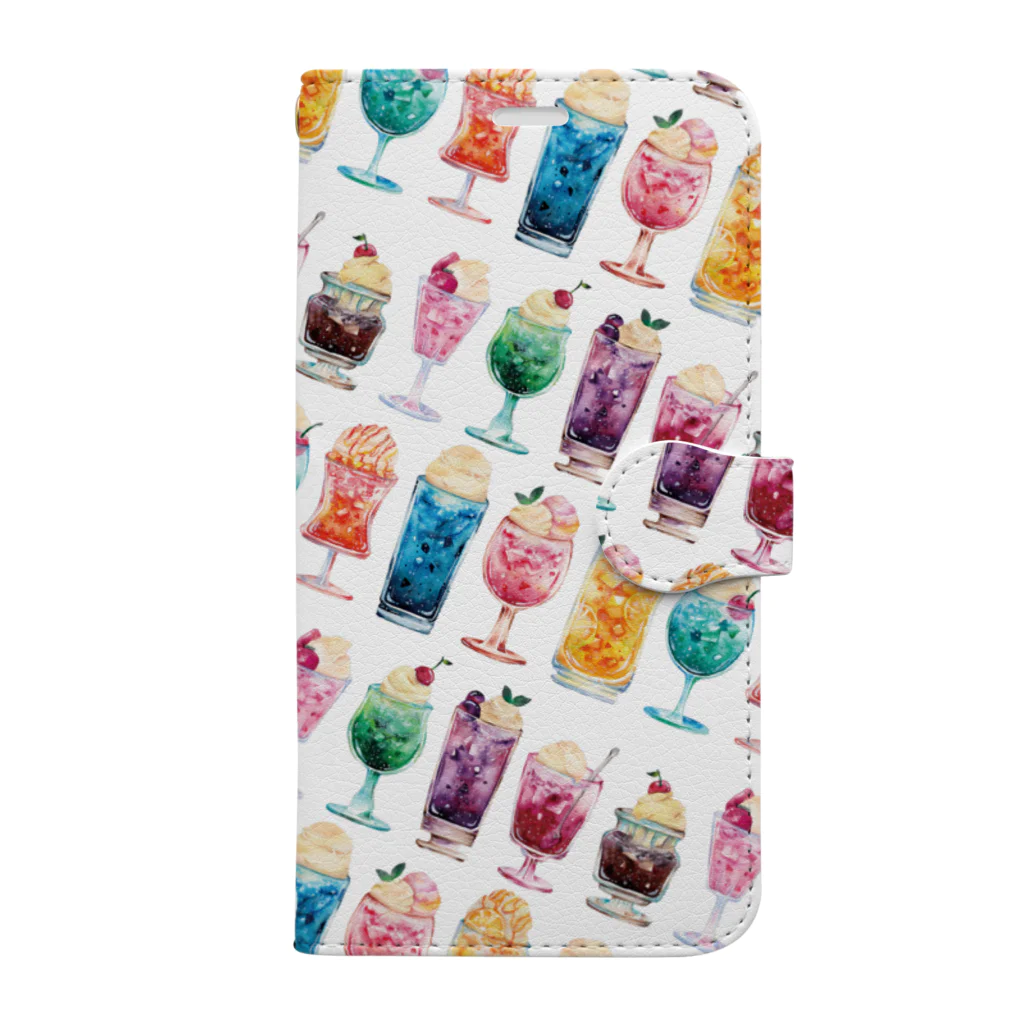 & colorsのアイスフロート   Book-Style Smartphone Case