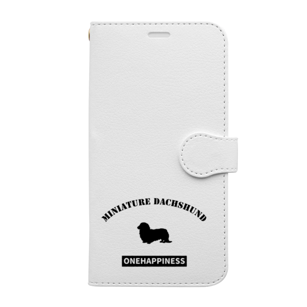 onehappinessのミニチュアダックスフンド  ONEHAPPINESS Book-Style Smartphone Case