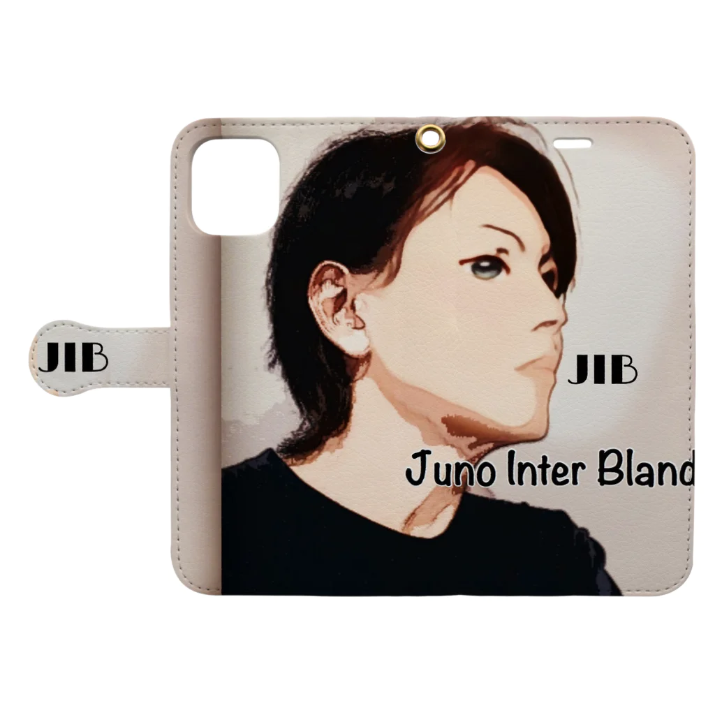 junointer ブランド ロゴ入りのiPhone11手帳型スマホケース Book-Style Smartphone Case:Opened (outside)