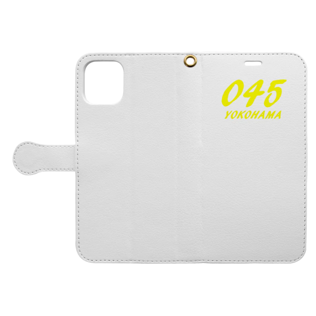 みうけんのヨコハマ露店のYOKOHAMA０４５グッズ Book-Style Smartphone Case:Opened (outside)