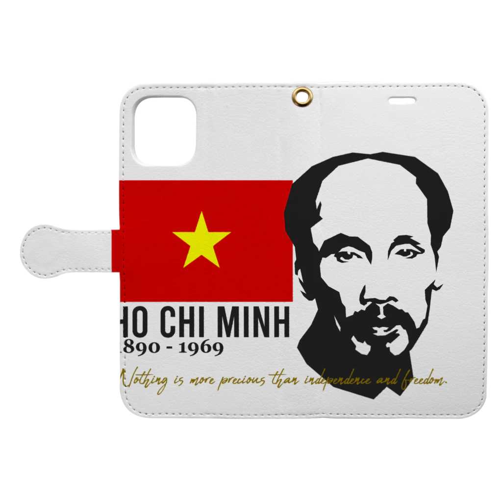 JOKERS FACTORYのHO CHI MINH Book-Style Smartphone Case:Opened (outside)