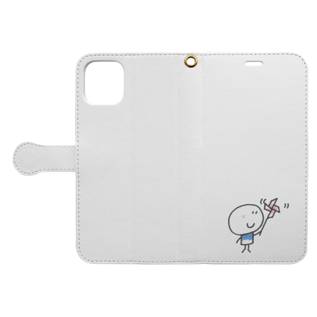 カキマクルのモッツアレラくん10月その2 Book-Style Smartphone Case:Opened (outside)