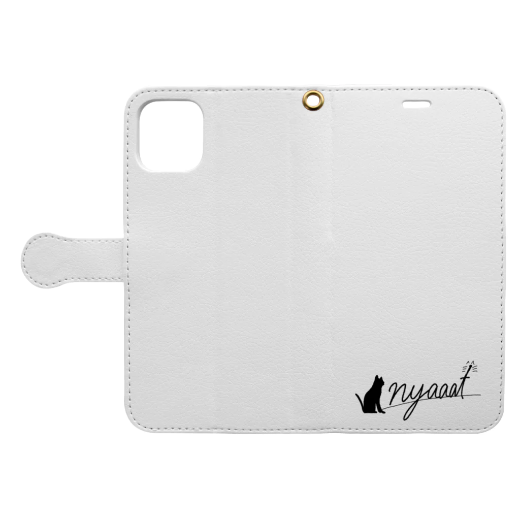 nyaaat公式ショップのnyaaat公式ネコアイテム Book-Style Smartphone Case:Opened (outside)