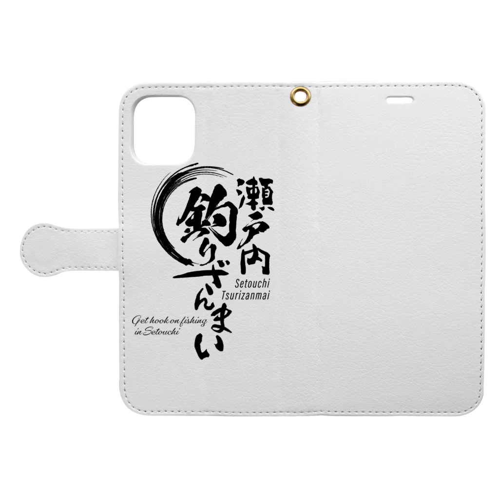 瀬戸内釣りざんまい公式グッズの瀬戸内釣りざんまい公式グッズ１ Book-Style Smartphone Case:Opened (outside)