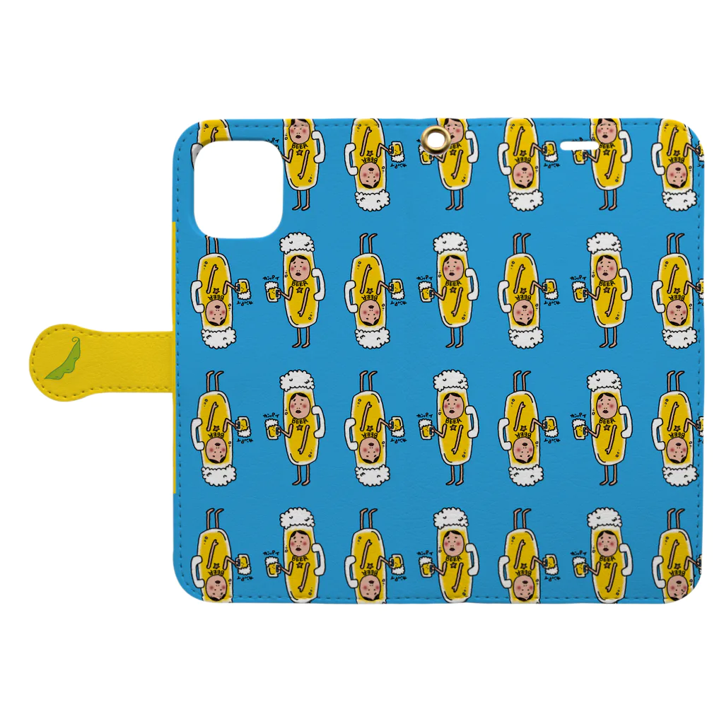 Peco Peco Boo&Carotte cocon❋のビール大好きびる子さん Book-Style Smartphone Case:Opened (outside)