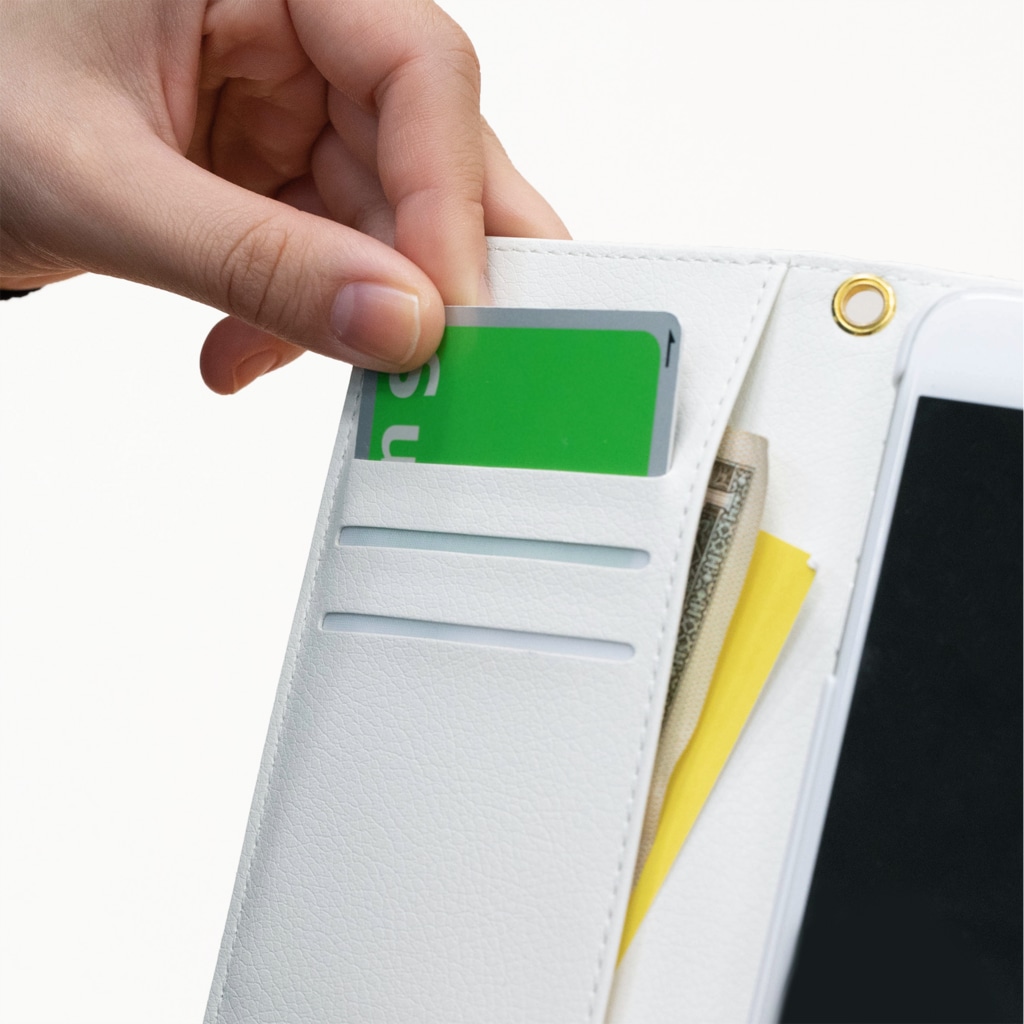 アトリエ葱の黄色のプチプチ Book-Style Smartphone Case has 4 pockets