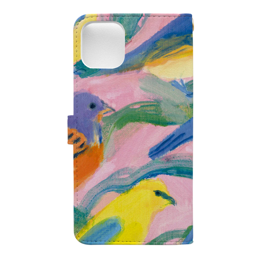 IZURUAMINAKA 網中いづるのbirds Book-Style Smartphone Case :back