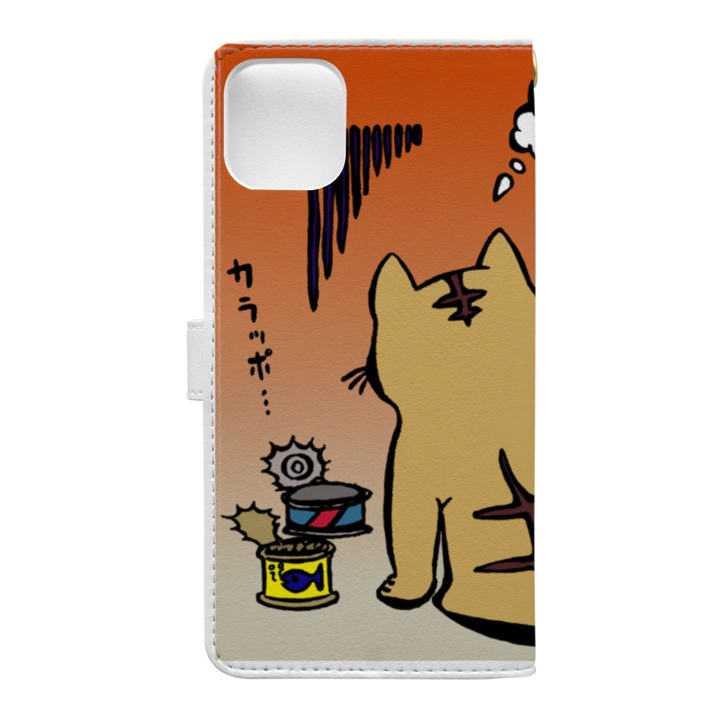 気ままに創作　よろず堂のどんよりねこ　いろどり Book-Style Smartphone Case :back