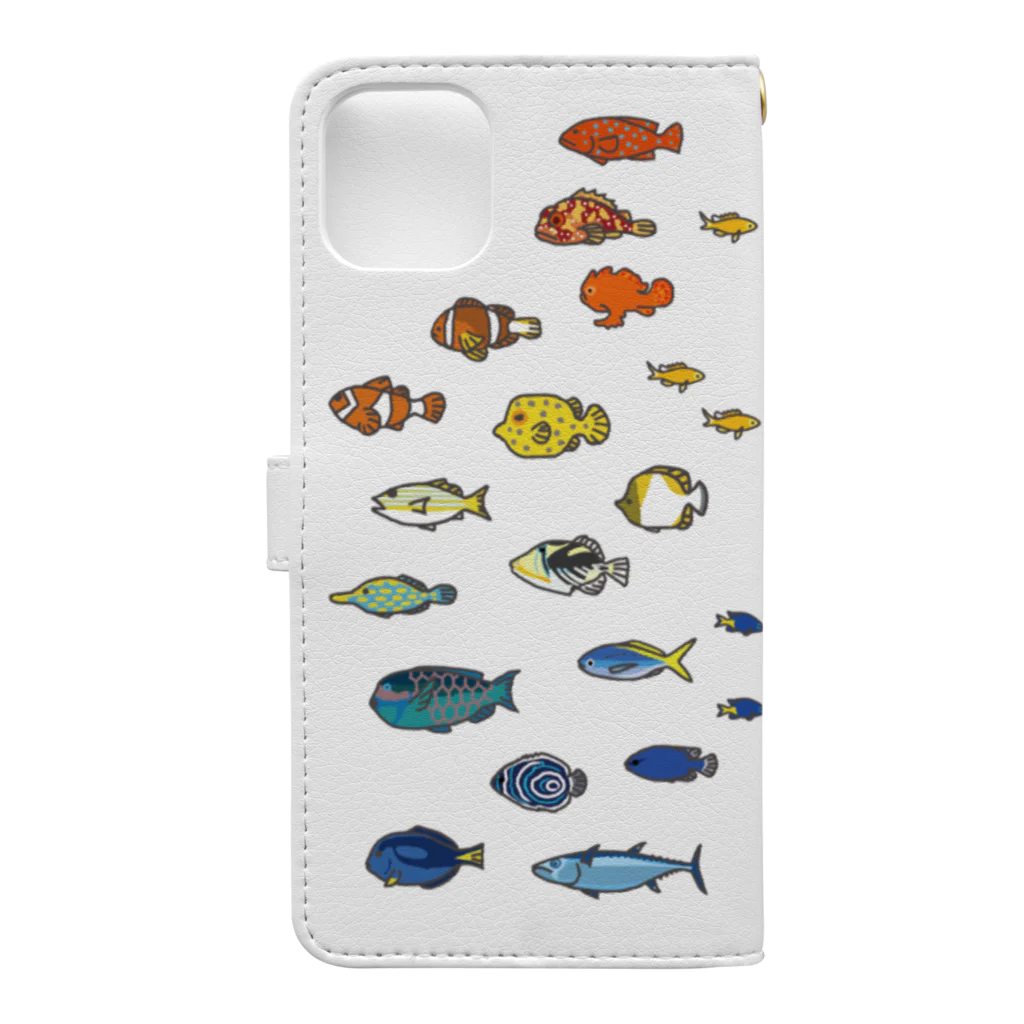 しまのなかまfromIRIOMOTEのらくがきしまのなかま魚類（11〜13） Book-Style Smartphone Case :back