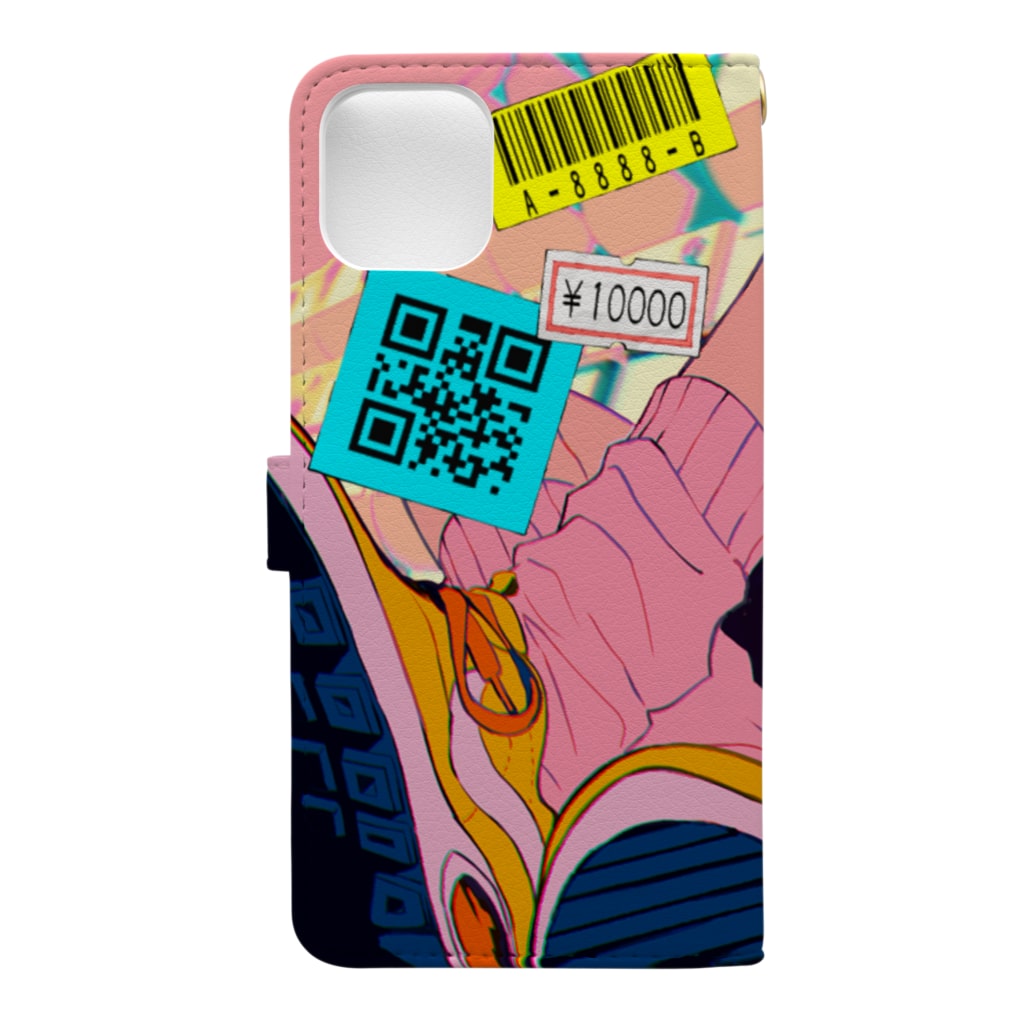 24/7の秋葉原、晴れ、時々ピンク。 Book-Style Smartphone Case :back