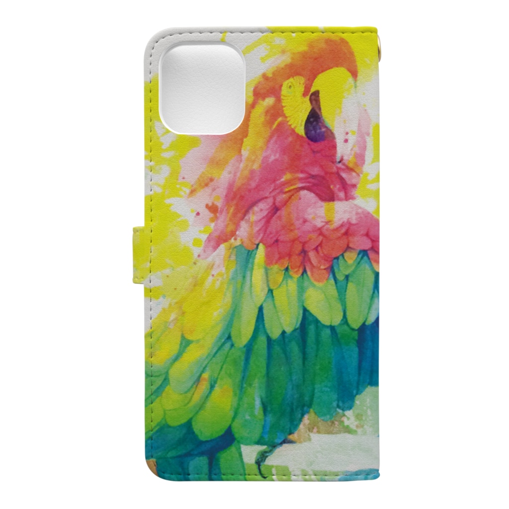 Akiss art ONLINE SHOPの出逢った青い鳥と赤い鳥 Book-Style Smartphone Case :back