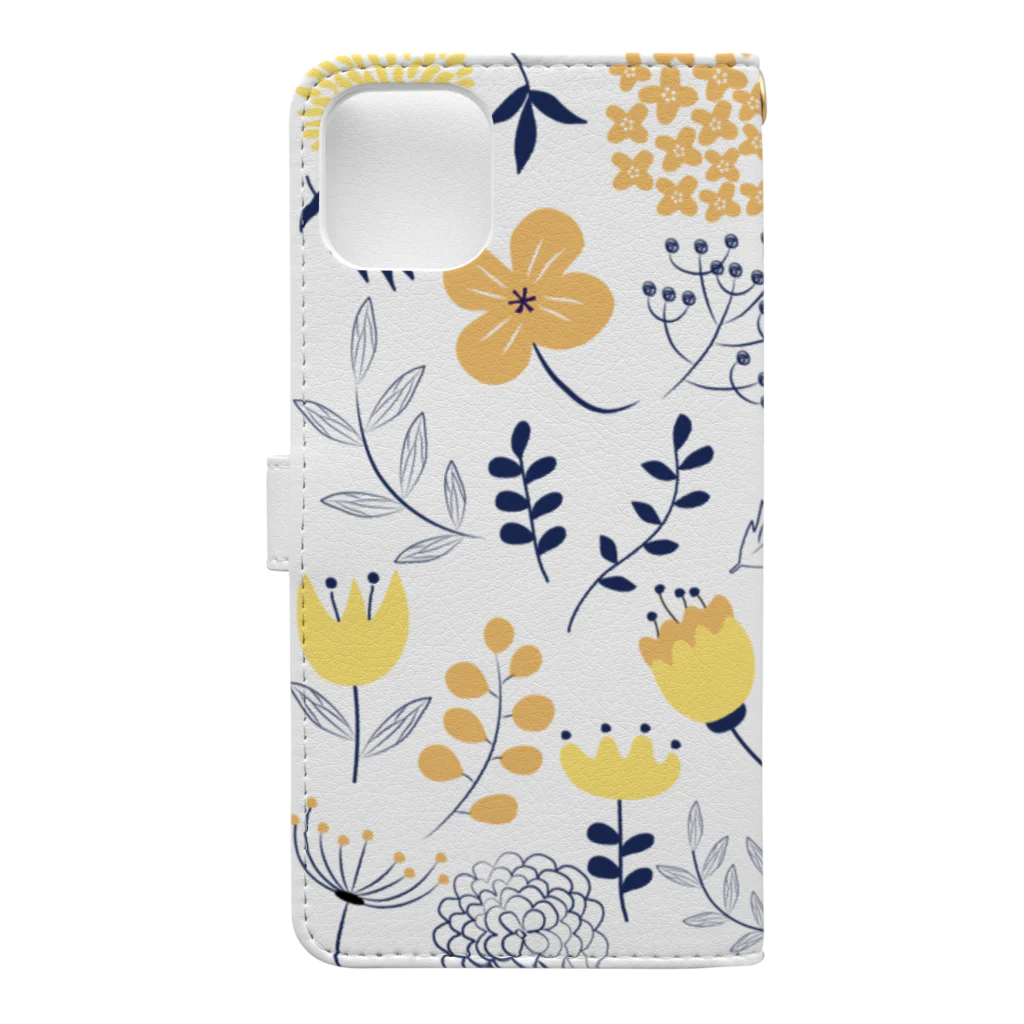 yumeyumeの北欧風花柄 Book-Style Smartphone Case :back