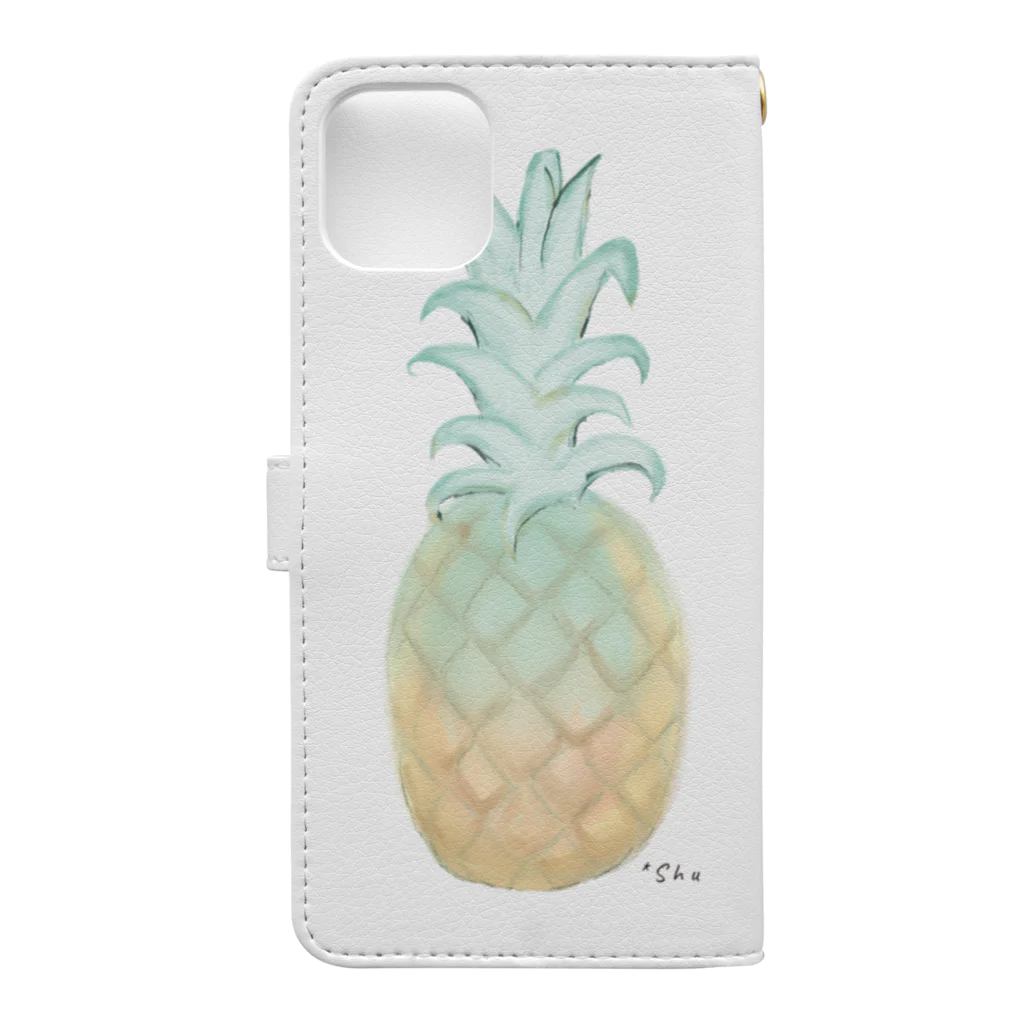 *ShuのSummer  Pineapple Book-Style Smartphone Case :back