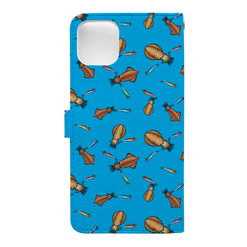 猫と釣り人のIKA_1CB_FB Book-Style Smartphone Case :back