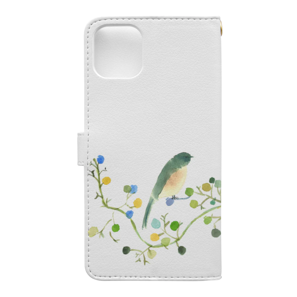 水彩屋の春を呼ぶ鳥 Book-Style Smartphone Case :back