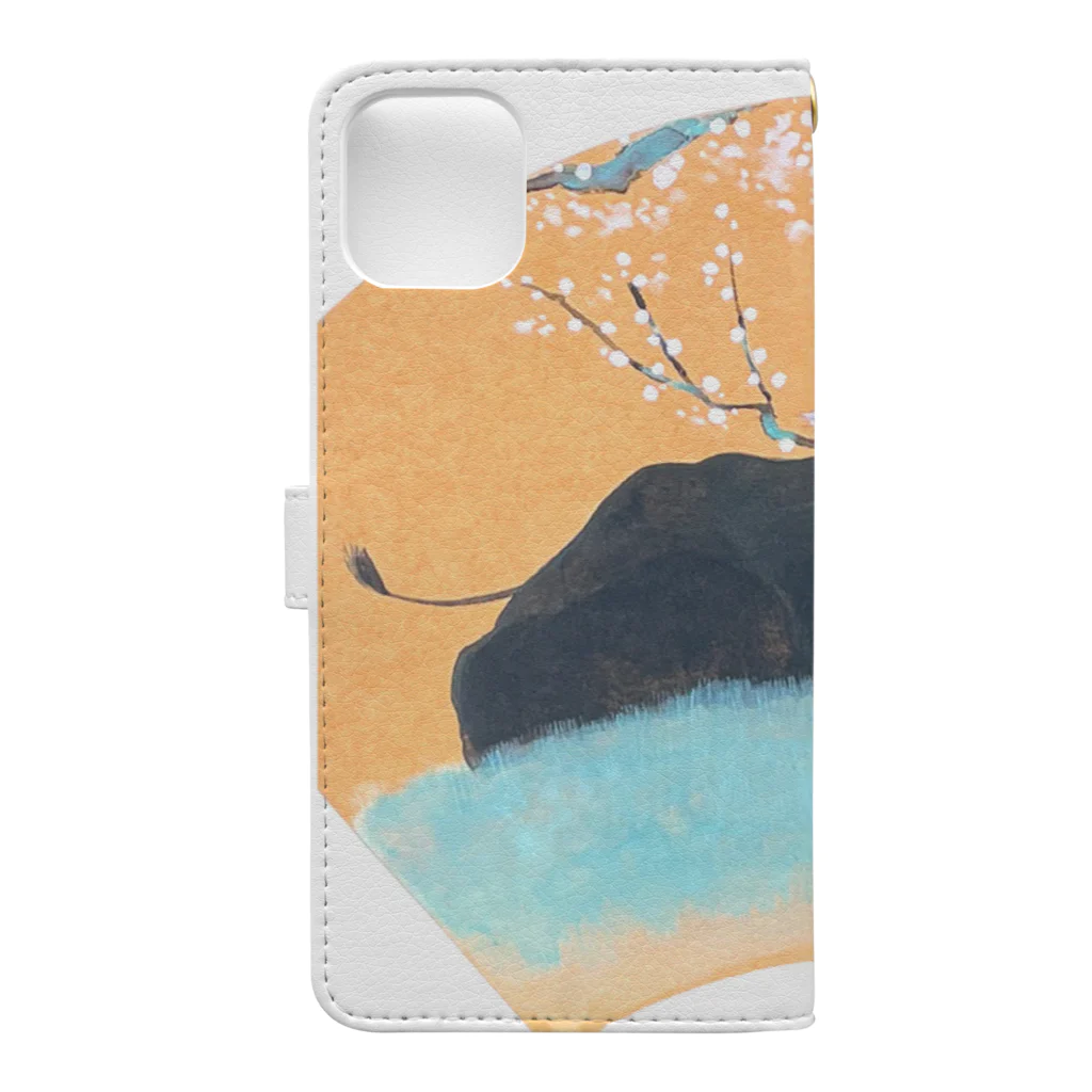 ヤマドリ屋の丑に梅 Book-Style Smartphone Case :back